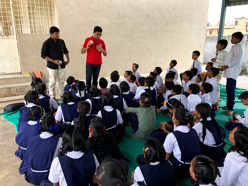 Dhruv Saidava with Rubik's Cube